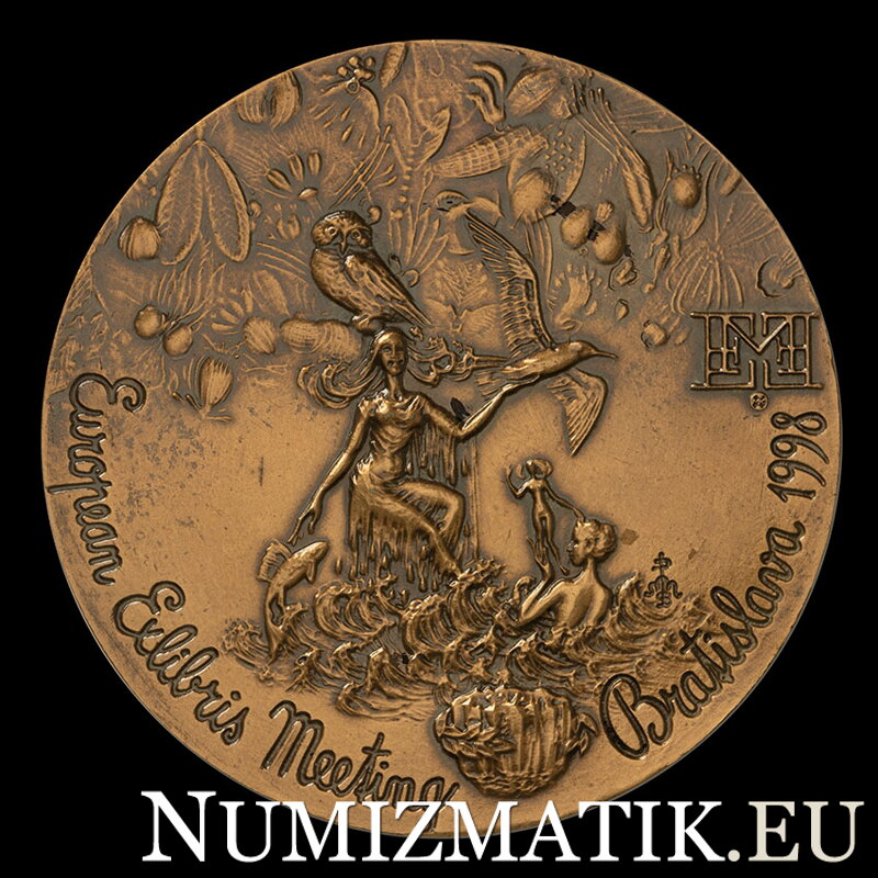 European Exlibris Meeting Bratislava 1998 - one-sided AE medal - M. Polonský