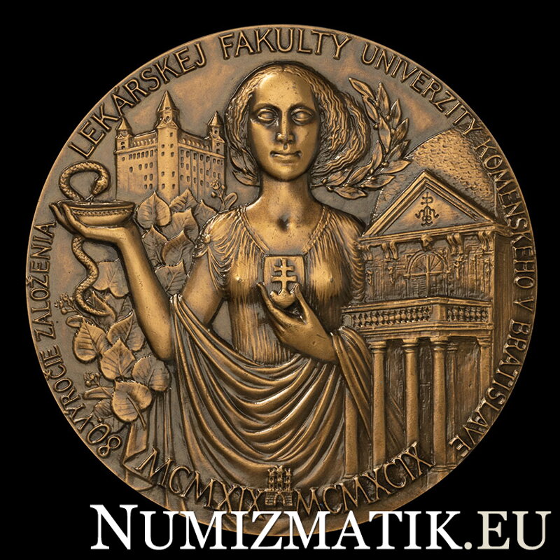 80. výročie založenia Lekárskej fakulty Univerzity Komenského v Bratislave, 1999, - AE medaila - M. Polonský