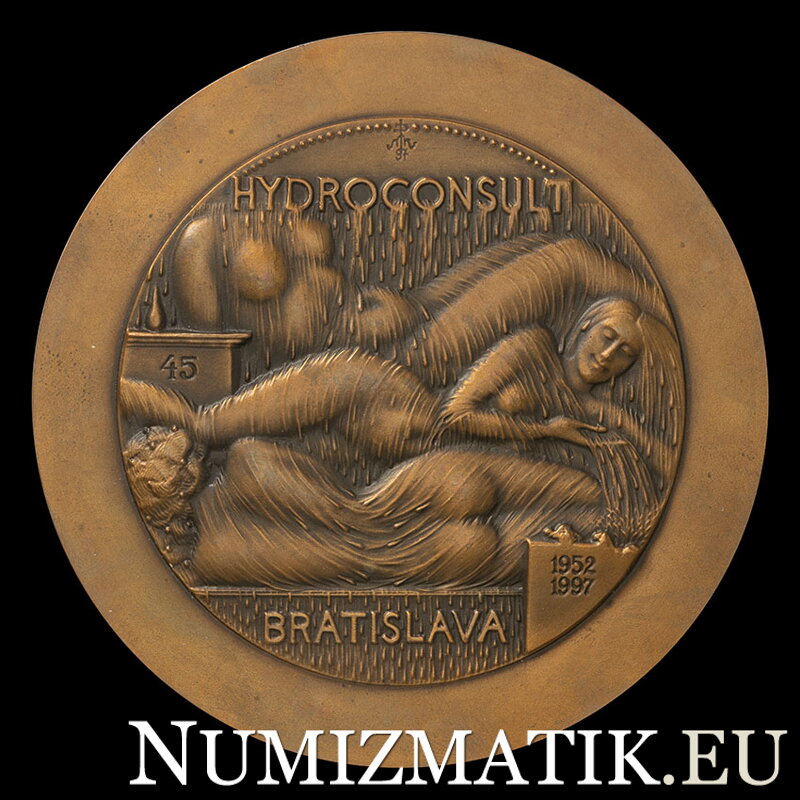 Hydroconsult Bratislava 1952-1997 - Sine Aqua Non Est Vita, 1997 - AE medal - M. Polonský