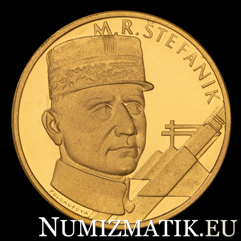 M. R. Štefánik - 75. výročie úmrtia - zlatá medaila - M. Poldaufová
