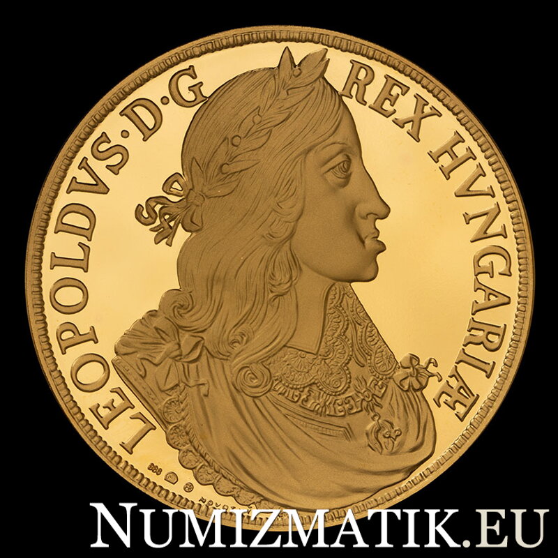 Leopold I. - 350. výročie korunovácie v Bratislave 1655, zlatá medaila - Š. Novotný