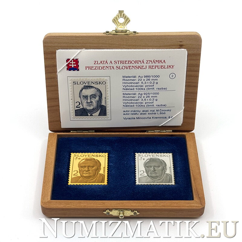 Michal Kováč - gold and silver stamp of the President of the Slovak Republic