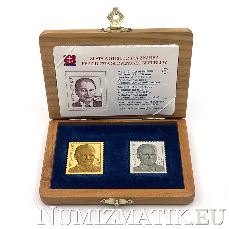 Rudolf Schuster - gold and silver stamp of the President of the Slovak Republic