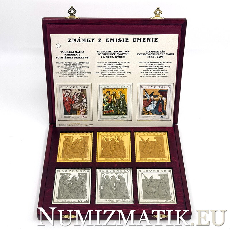Známky z emisie umenie - zlaté a strieborné známky