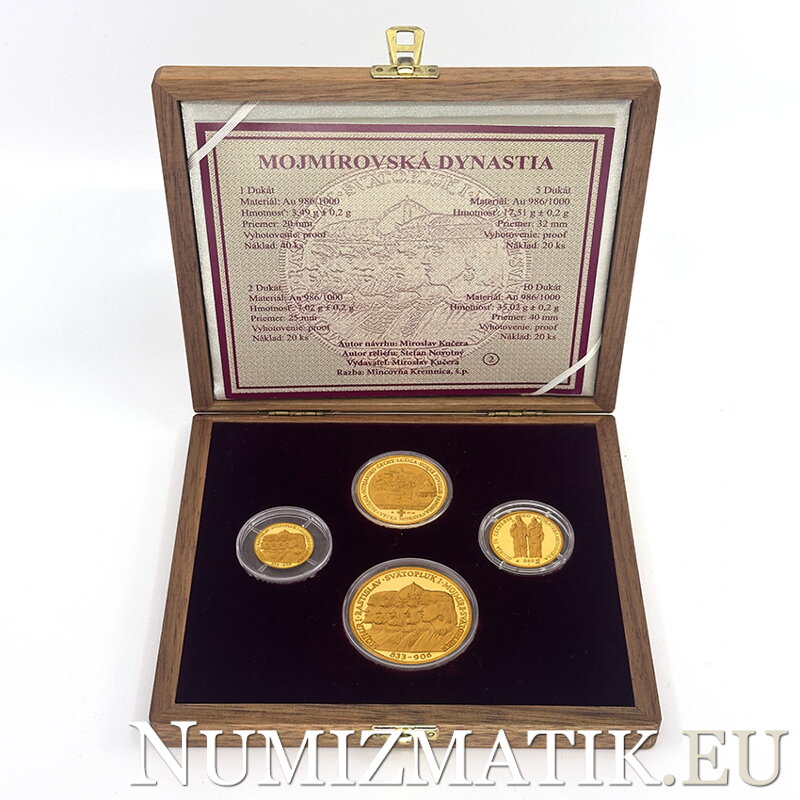 Mojmírovská dynastia - sada zlatých dukátov v etui