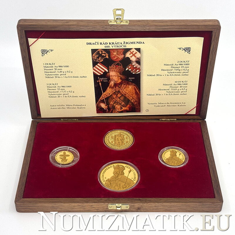 Dragon Order of King Sigismund - 600th anniversary - set of gold ducats in a case