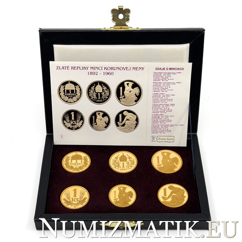Gold replicas of crown coins 1892 - 1960