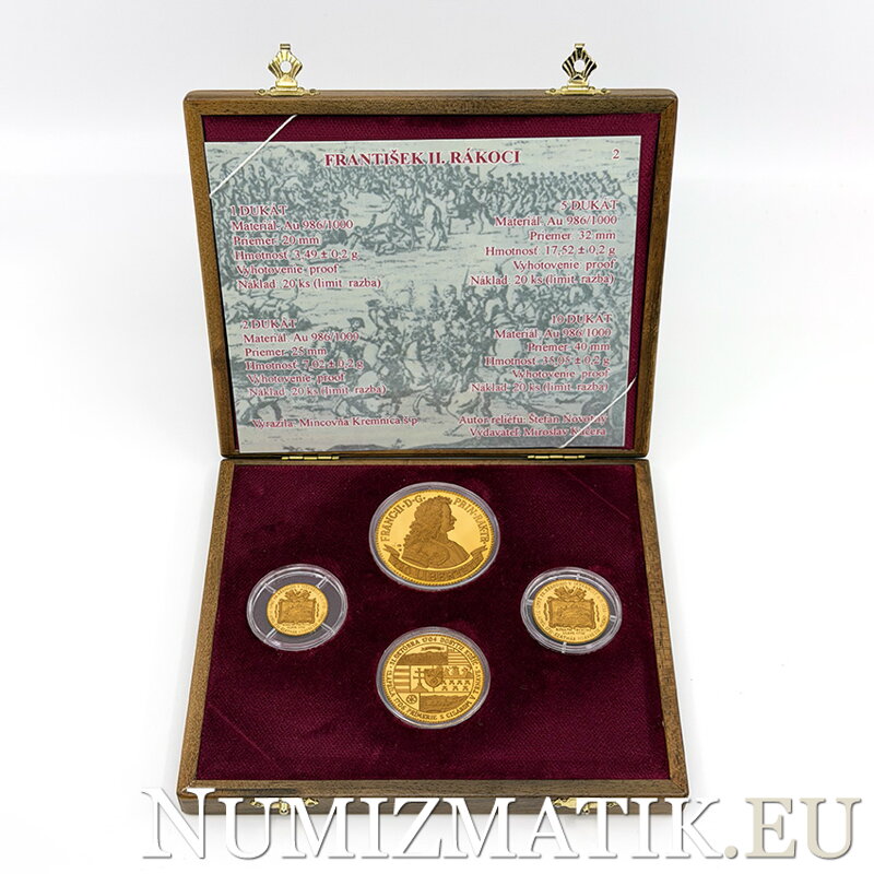 Francis II. Rákóczi - 1, 2, 5, 10 ducats in a case