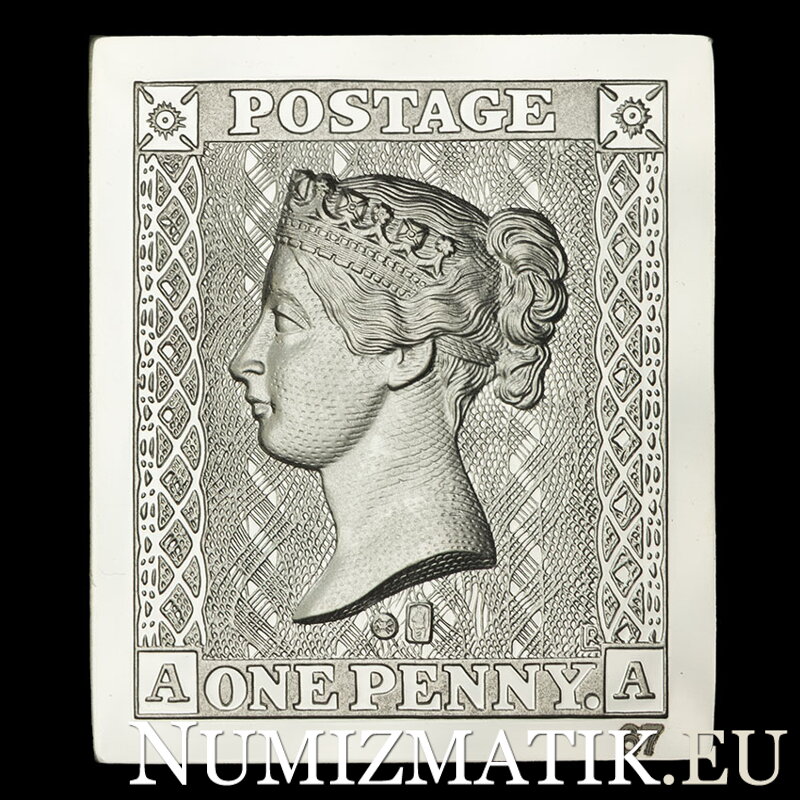 Black Penny - Prvá známka sveta, strieborná plaketa, číslo 67