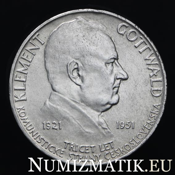 100 Kčs/1951 - Klement Gottwald, KSČ - 30. výročie založenia