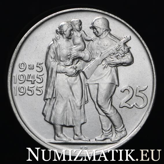25 Kčs/1955 - Oslobodenie Československa - 10. výročie