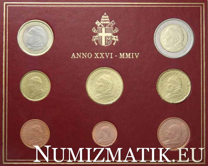 VATICAN CITY - Set of euro coins 2004 - BK, John Paul II.