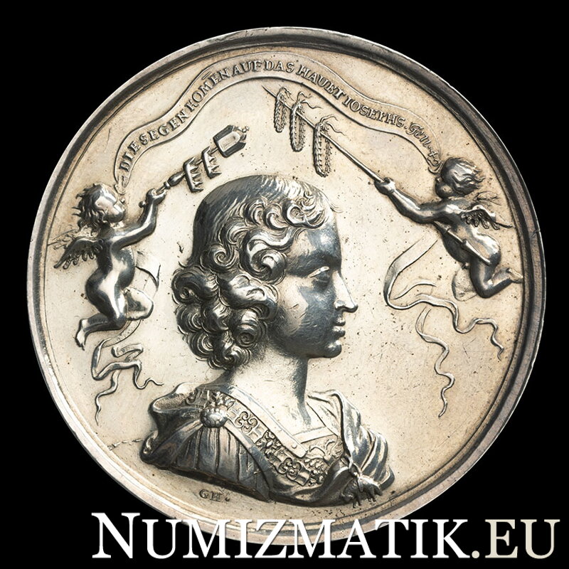 Jozef I. - korunovácia na uhorského kráľa v Bratislave 1687 - strieborná medaila