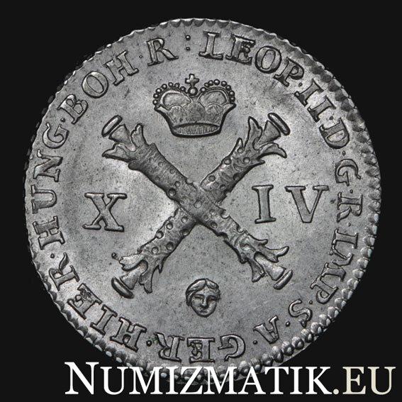 Leopold II. - XIV. Liards 1791 hlavička