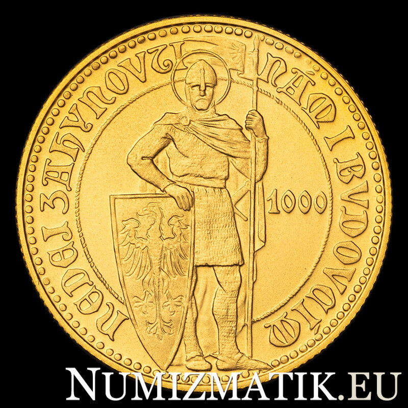Svätováclavský 1 dukát - Jan Čejka - variant s postavou