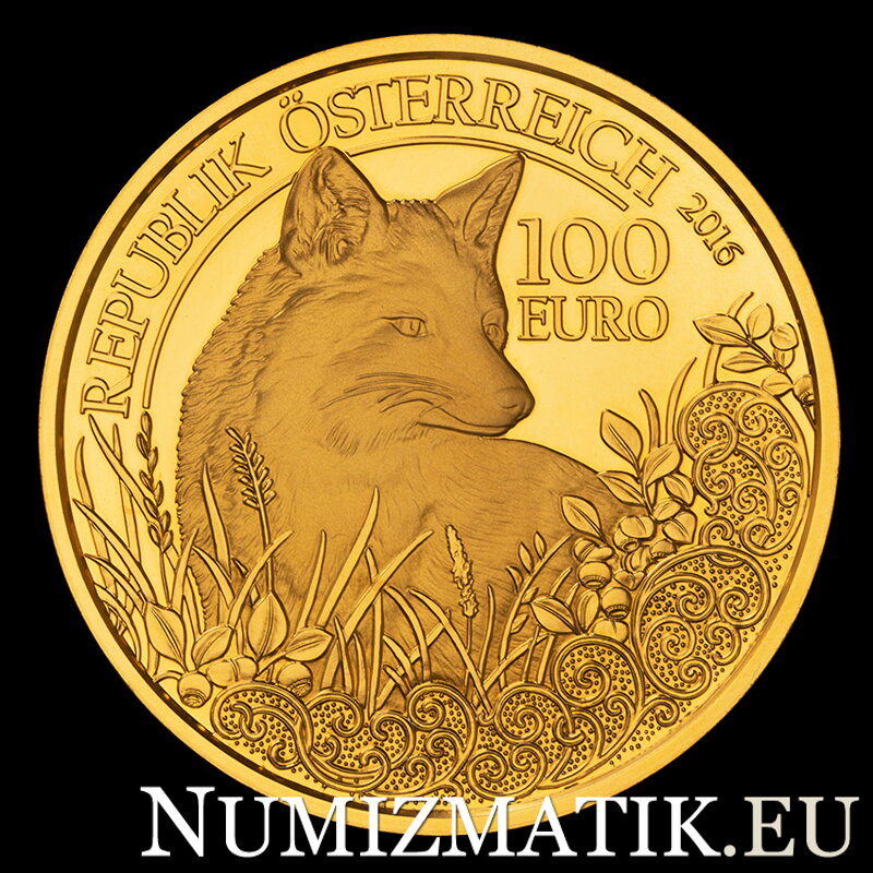 Rakúsko - 100 EURO/2016 - Líška, divoká zver v našich očiach