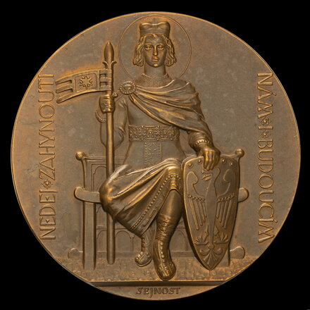 Completion of the construction of the temple of St. Vít 1929 - bronze medal - J. Šejnost