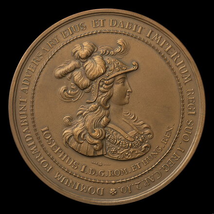 Leopold I. - korunovácia na rímskeho kráľa v Augsburgu - AE medaila 1690/1914 HMA