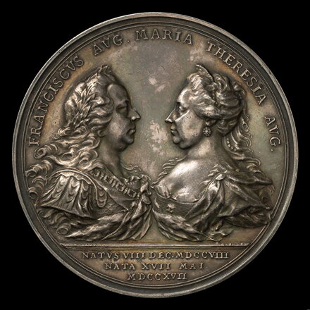 Cisárska rodina, František I. Lotrinský a Mária Terézia - AG medaila 1759/1958 HMA