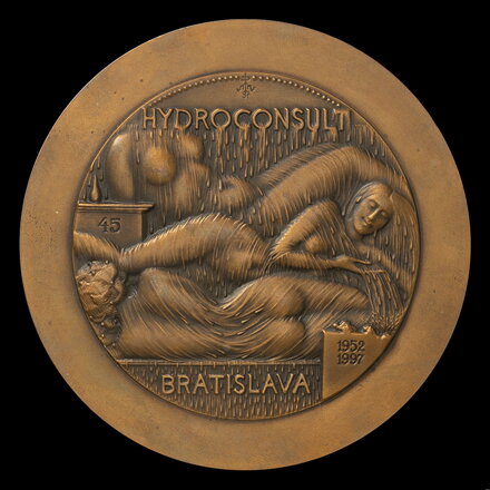 Hydroconsult Bratislava 1952-1997 - Sine Aqua Non Est Vita, 1997 - AE medaila - M. Polonský