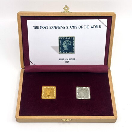 Modrý Mauritius - zlatá a strieborná známka, číslo 33