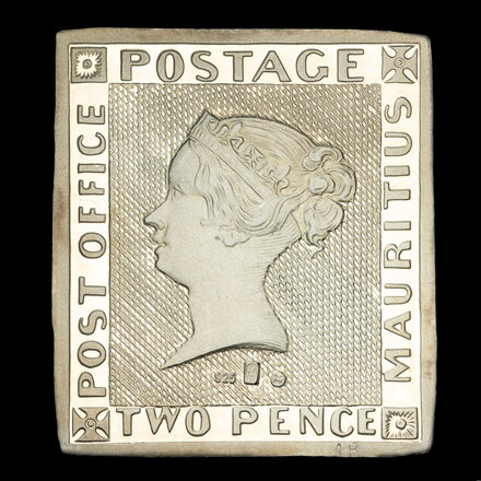 Modrý Mauritius - strieborná známka, číslo 18