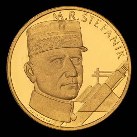 M. R. Štefánik - 75. výročie úmrtia - zlatá medaila - M. Poldaufová
