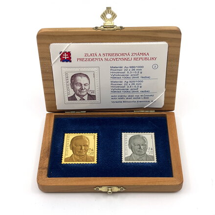 Rudolf Schuster - zlatá a strieborná známka prezidenta Slovenskej republiky