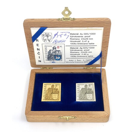 Trenčín - zlatá a strieborná známka