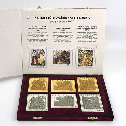 Najkrajšie známky Slovenska 2001 - 2002 - 2003 - zlaté a strieborné známky
