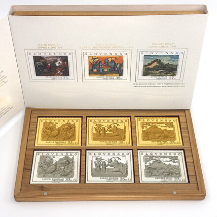 Známky z emisie umenie 2004 - 2006 - zlaté a strieborné známky v etui