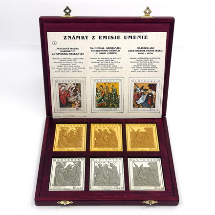 Známky z emisie umenie - zlaté a strieborné známky