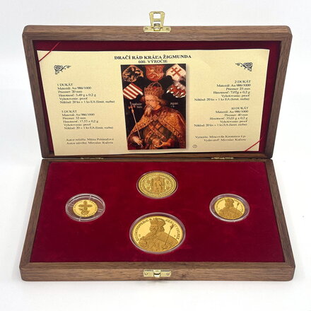 Dračí rád kráľa Žigmunda - 600. výročie - sada zlatých dukátov v etui