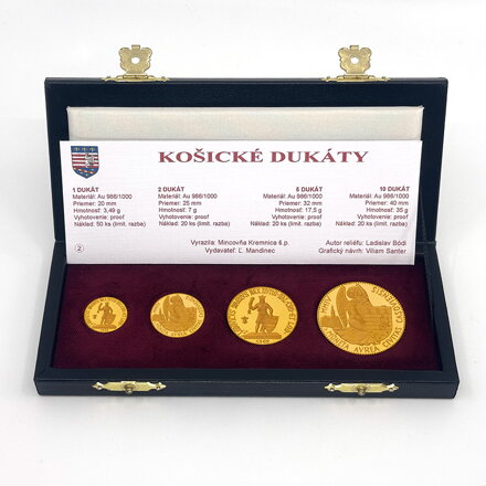 Košické dukáty - sada zlatých dukátov