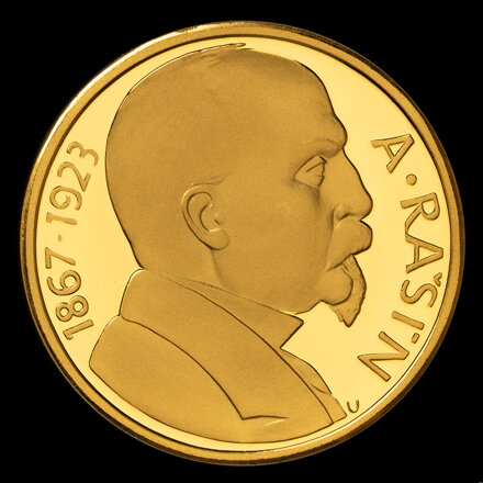10 Kčs/1992 A. Rašín - zlatá replika mince