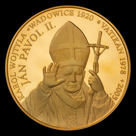 Pope John Paul II. - 100th anniversary of birth - brass gilded medal - Š. Novotny