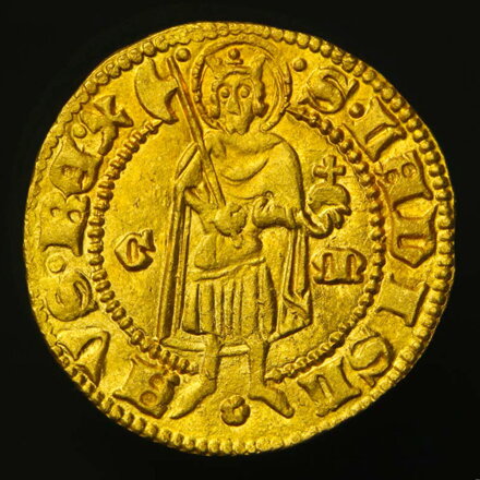 Mária z Anjou - dukát bez letopočtu G-m rozeta