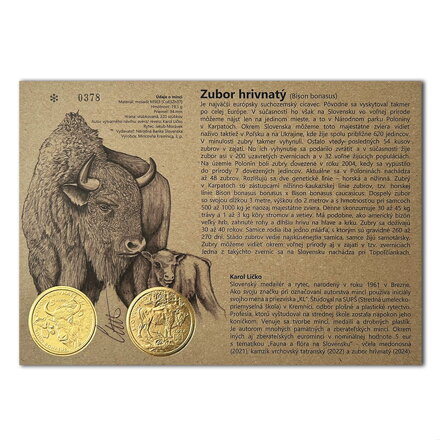 Autorská karta 5 EURO/2024 - Zubor hrivnatý - fauna a flóra na Slovensku