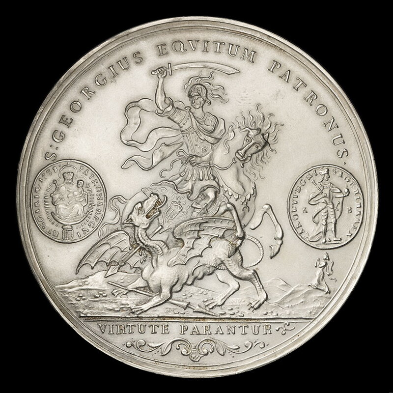 St. Georg medal - AE medal silver plated 1738/1914 HMA