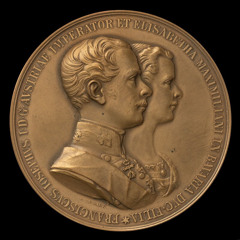 Svadba Františka Jozefa I. a Alžbety Bavorskej - AE medaila 1854/1912 HMA