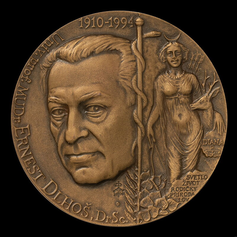 Univerzitný profesor MUDr. Ernest Dlhoš, DrSc. - AE medaila - M. Polonský