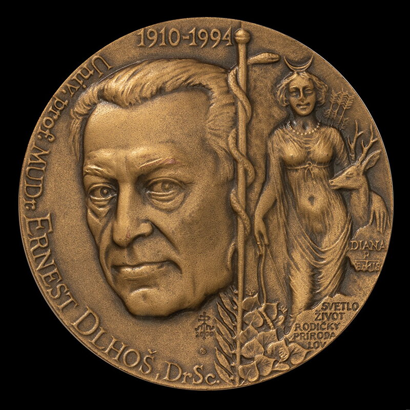 Univerzitný profesor MUDr. Ernest Dlhoš, DrSc. - AE medaila - M. Polonský