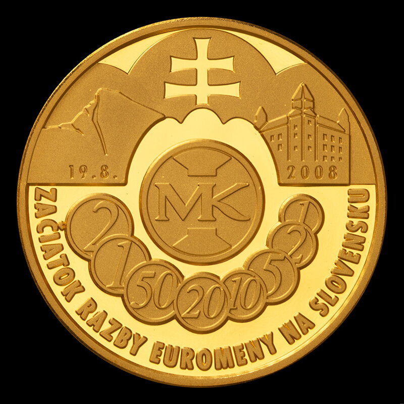 Začiatok razby euromeny na Slovensku - zlatá medaila - M. Poldaufová