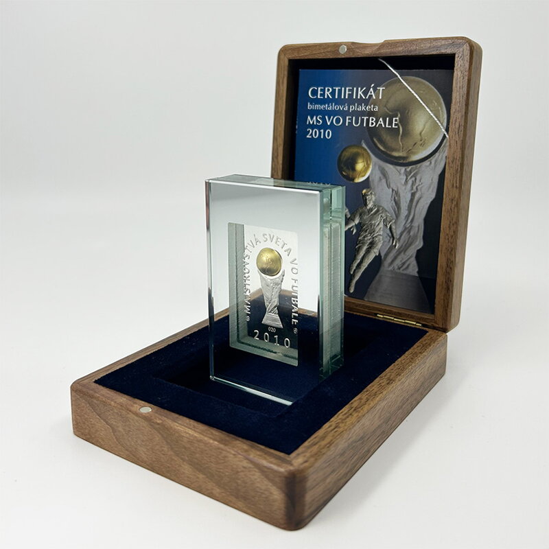 FIFA World Cup 2010 - bimetallic plaque, gold and silver - J. Černaj
