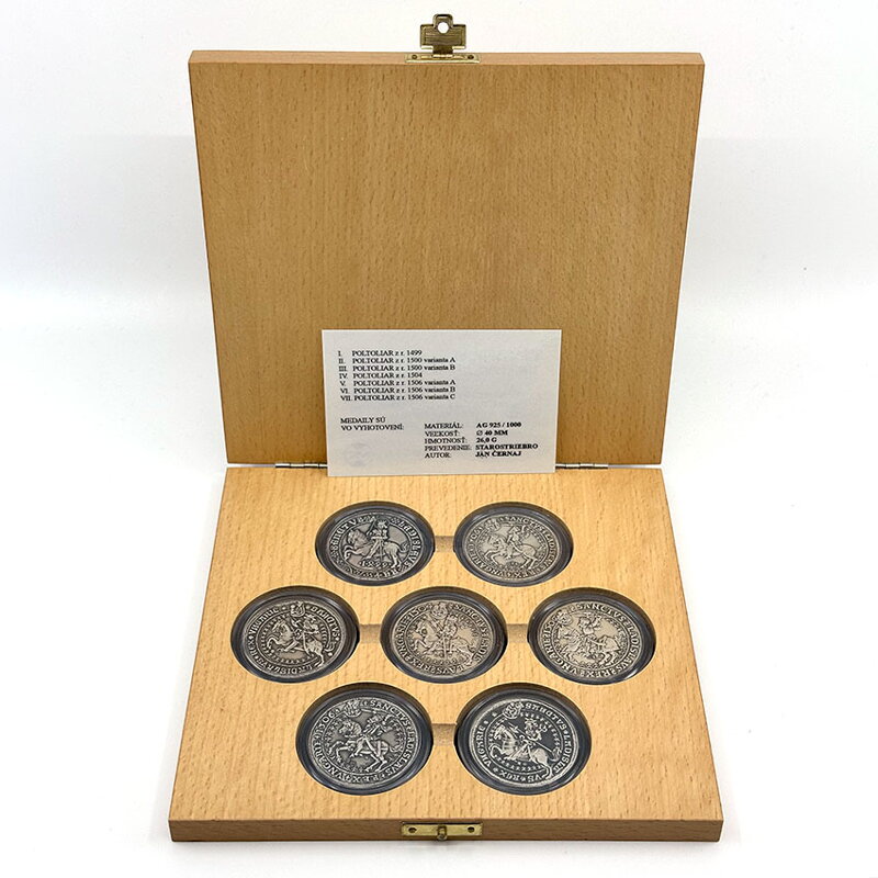 Guldinery Vladislava II. Jagelonského - sada 7 strieborných replík