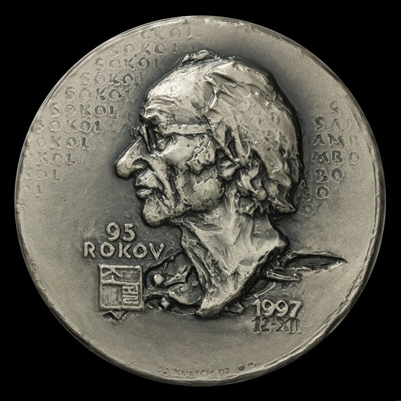 Koloman Sokol - 95. výročie narodenia - strieborná jednostranná medaila - J. Kulich