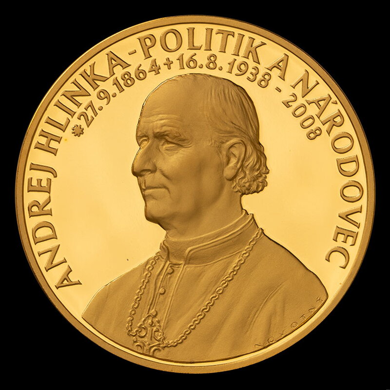 Andrej Hlinka - 70. výročie úmrtia, zlatá medaila - Š. Novotný