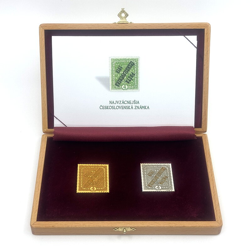 Najvzácnejšia československá známka - zlatá a strieborná známka