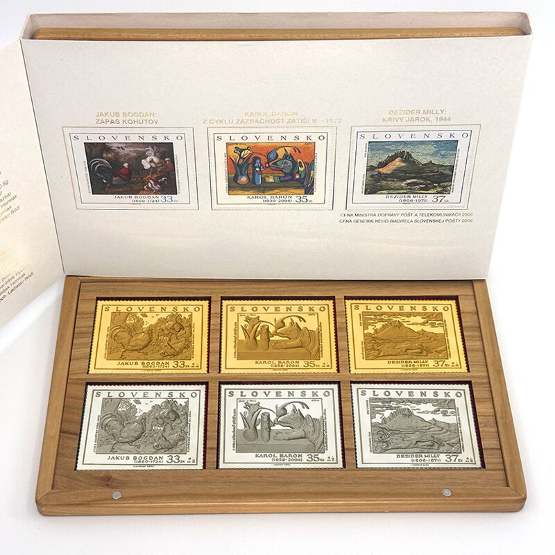 Známky z emisie umenie 2004 - 2006 - zlaté a strieborné známky v etui
