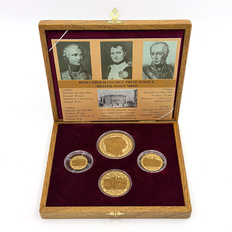 Battle of the Three Emperors at Austerlitz, Peace of Bratislava - 1, 2, 5, 10 ducats in a case